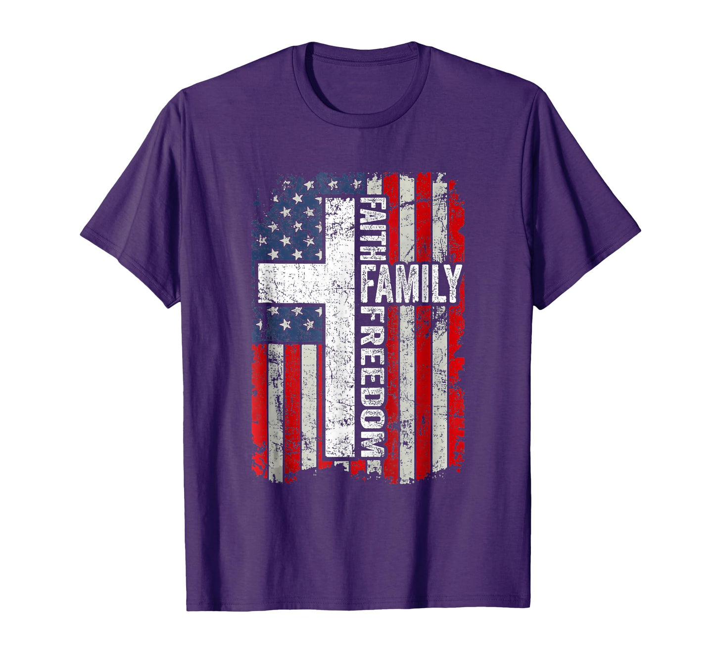 Faith Family Freedom Patriotic Christian Vintage USA T-Shirt