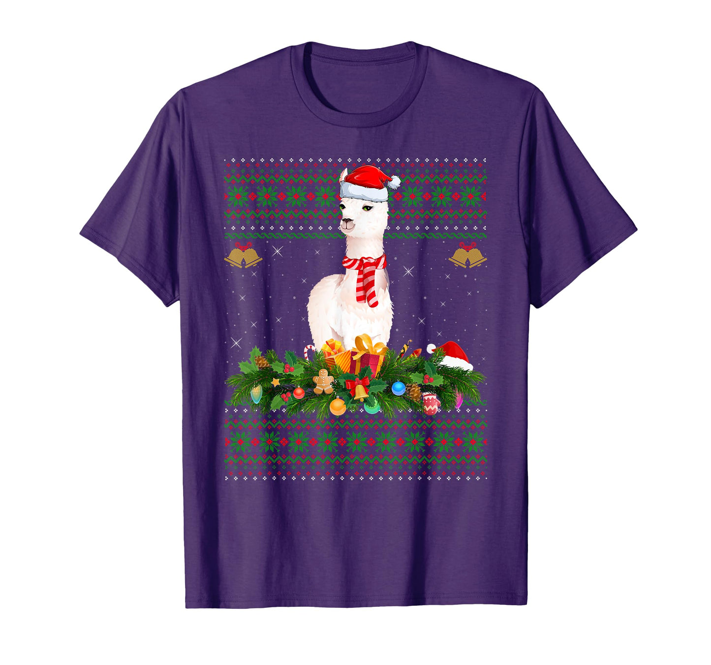 Llama Ugly Christmas Sweaters Funny Santa Alpaca Llama Xmas T-Shirt