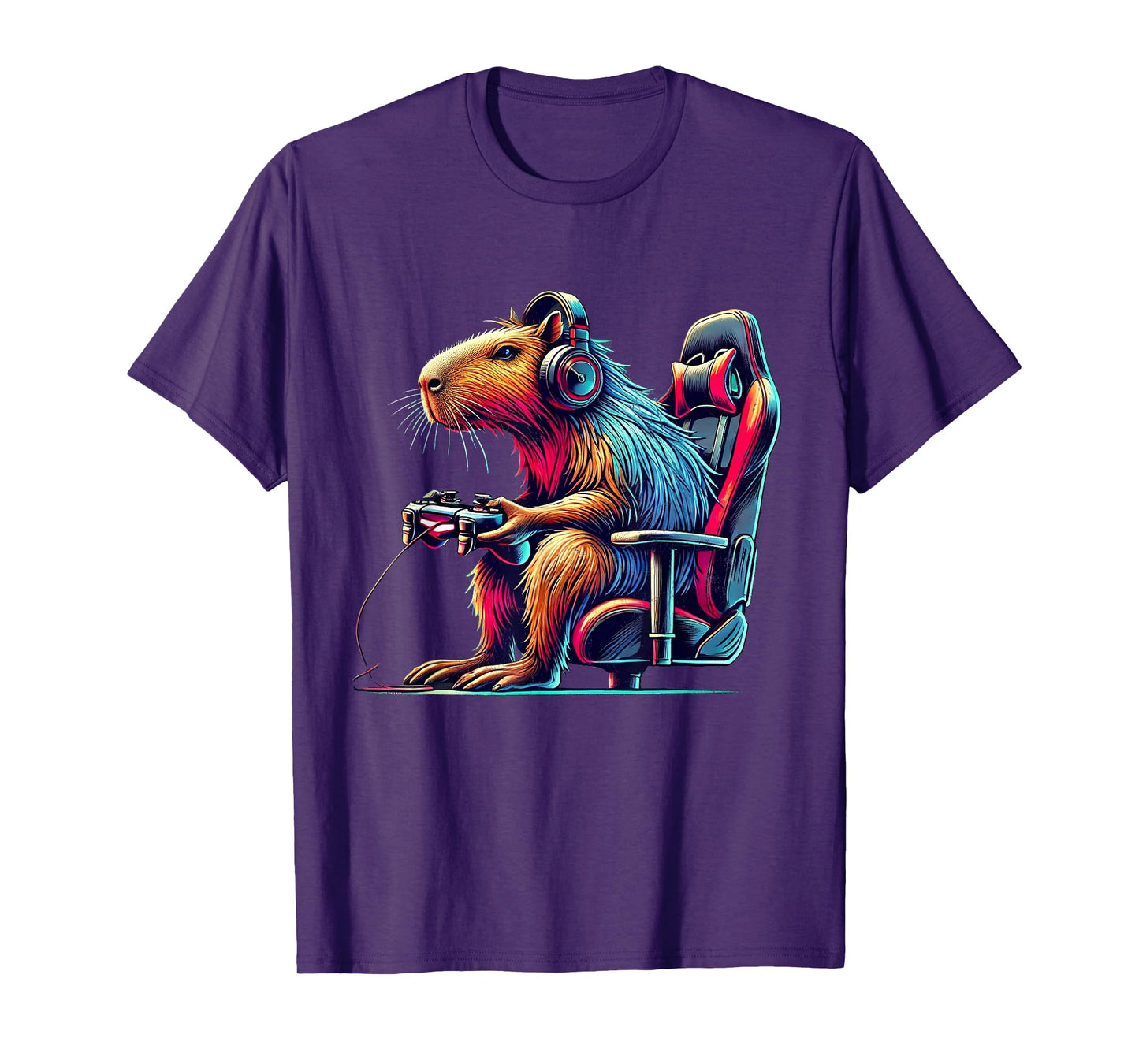 Funny Capybara Gaming Retro Rodent Capybara Video Games T-Shirt