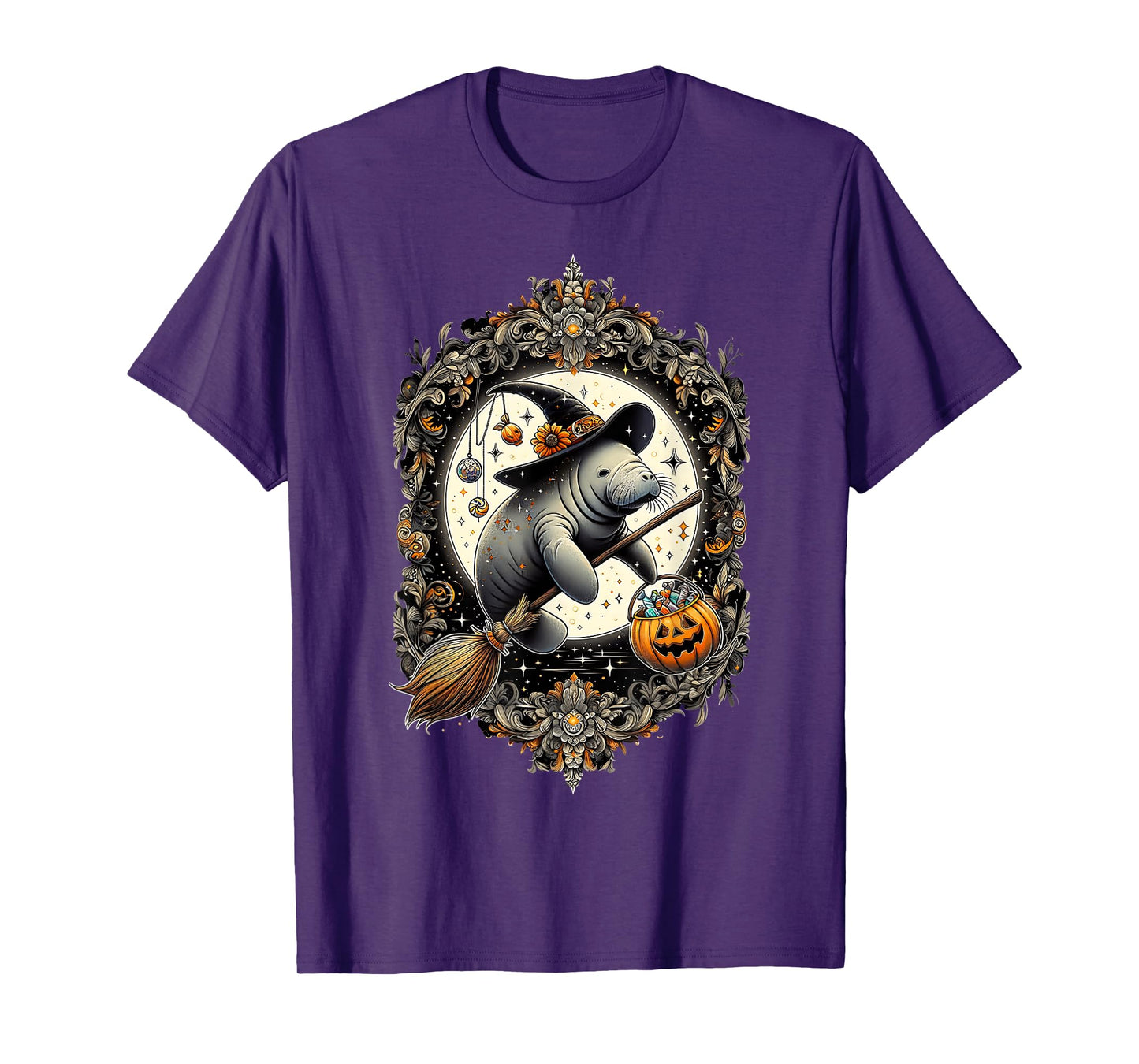 Manatee Witch Halloween Costume Trick or Treat Men Women T-Shirt