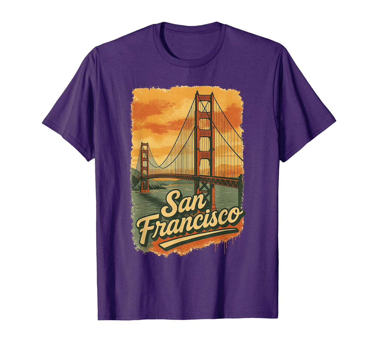 Retro Golden Gate Bridge San Francisco Souvenir T-Shirt