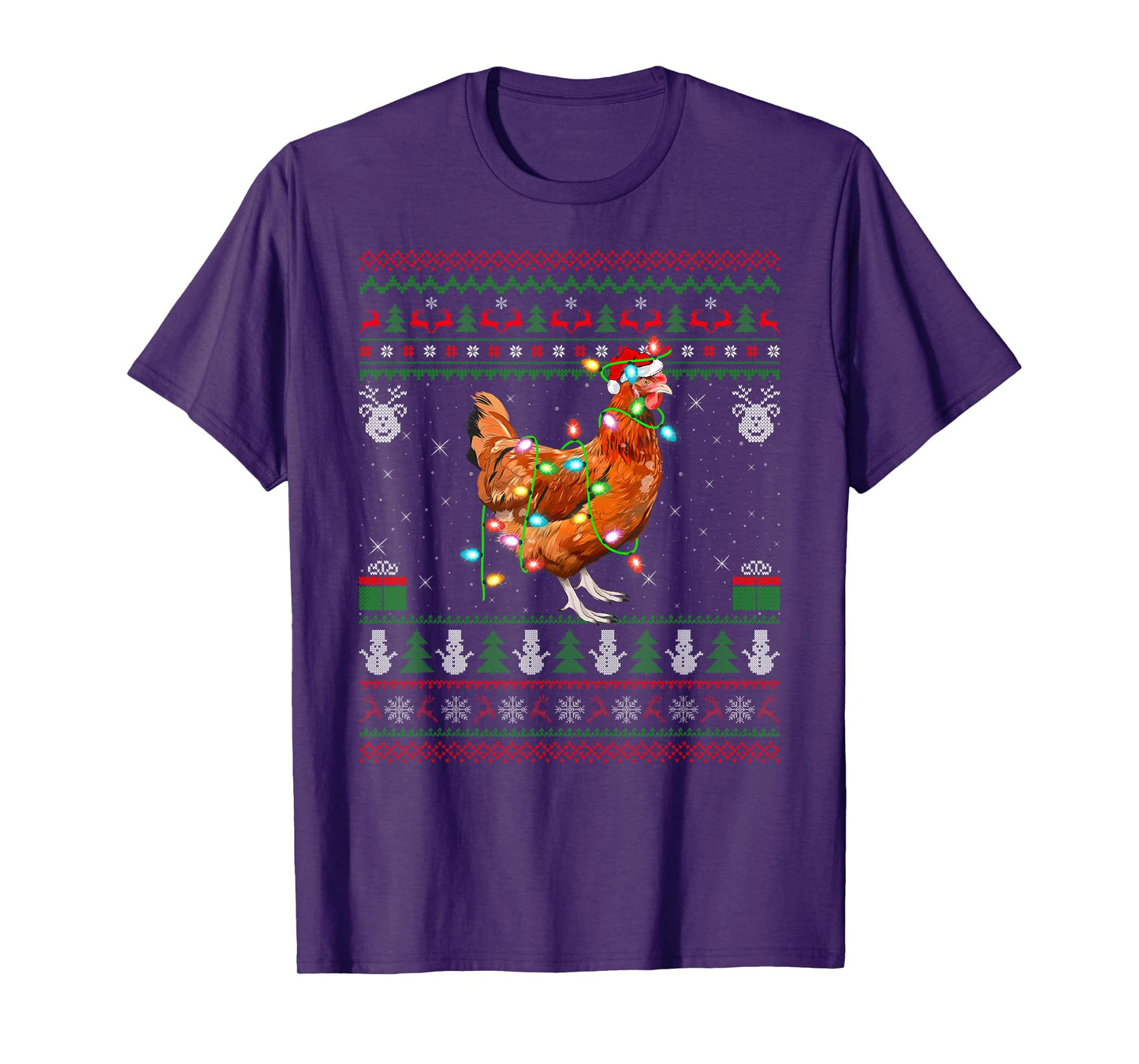 Chicken Ugly Xmas Sweaters Farm Animal Chicken Christmas T-Shirt