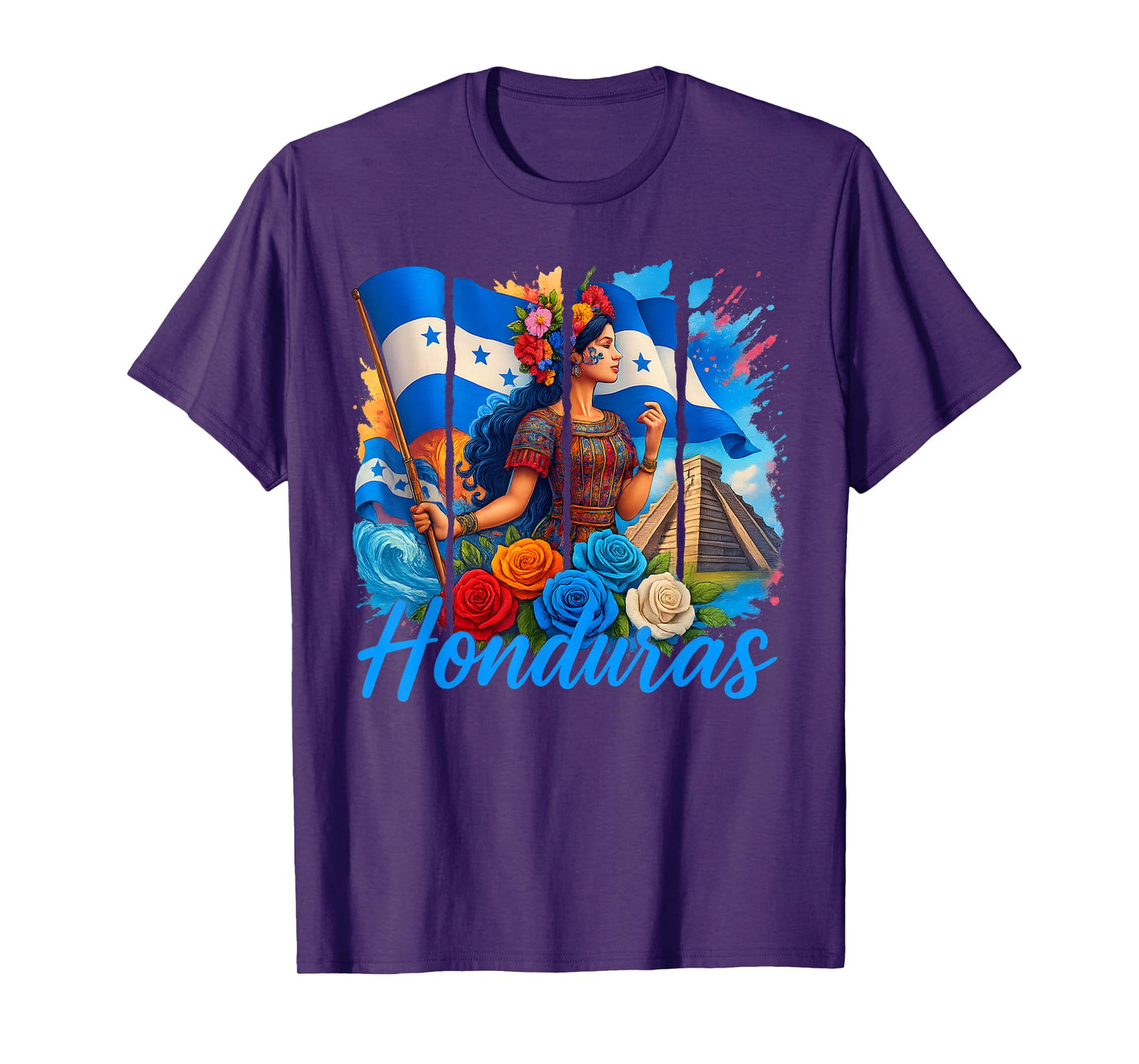 Honduran Flag Copan Honduras Trip Family Vacation Men Women T-Shirt