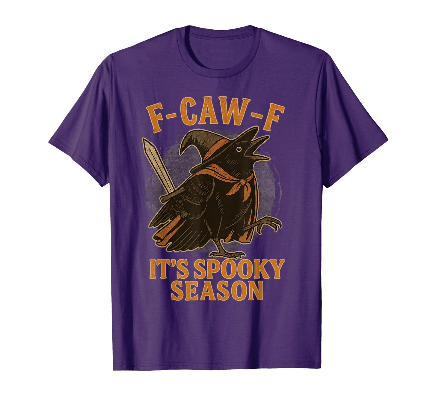 F CAW F It's Spooky Season Crow Dressed as Witch Halloween T-Shirt