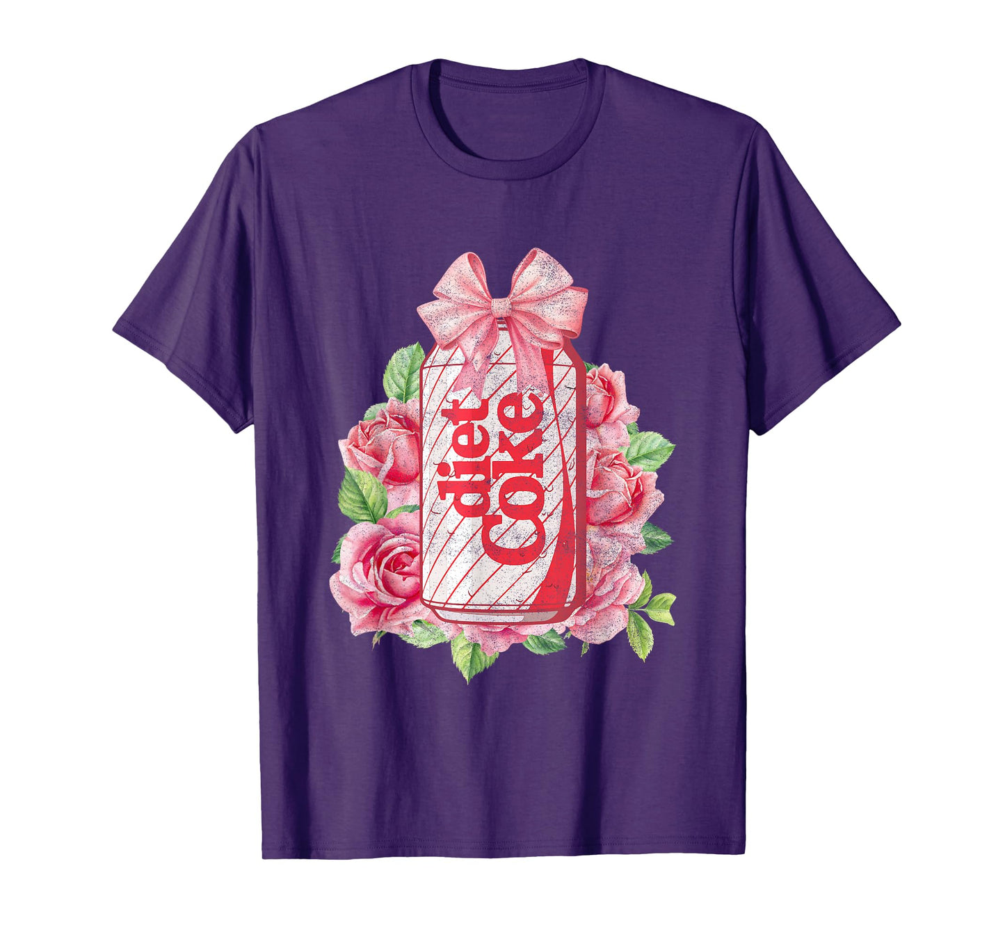 Coca-Cola Diet Coke With Pink Bow Floral Logo Vintage T-Shirt