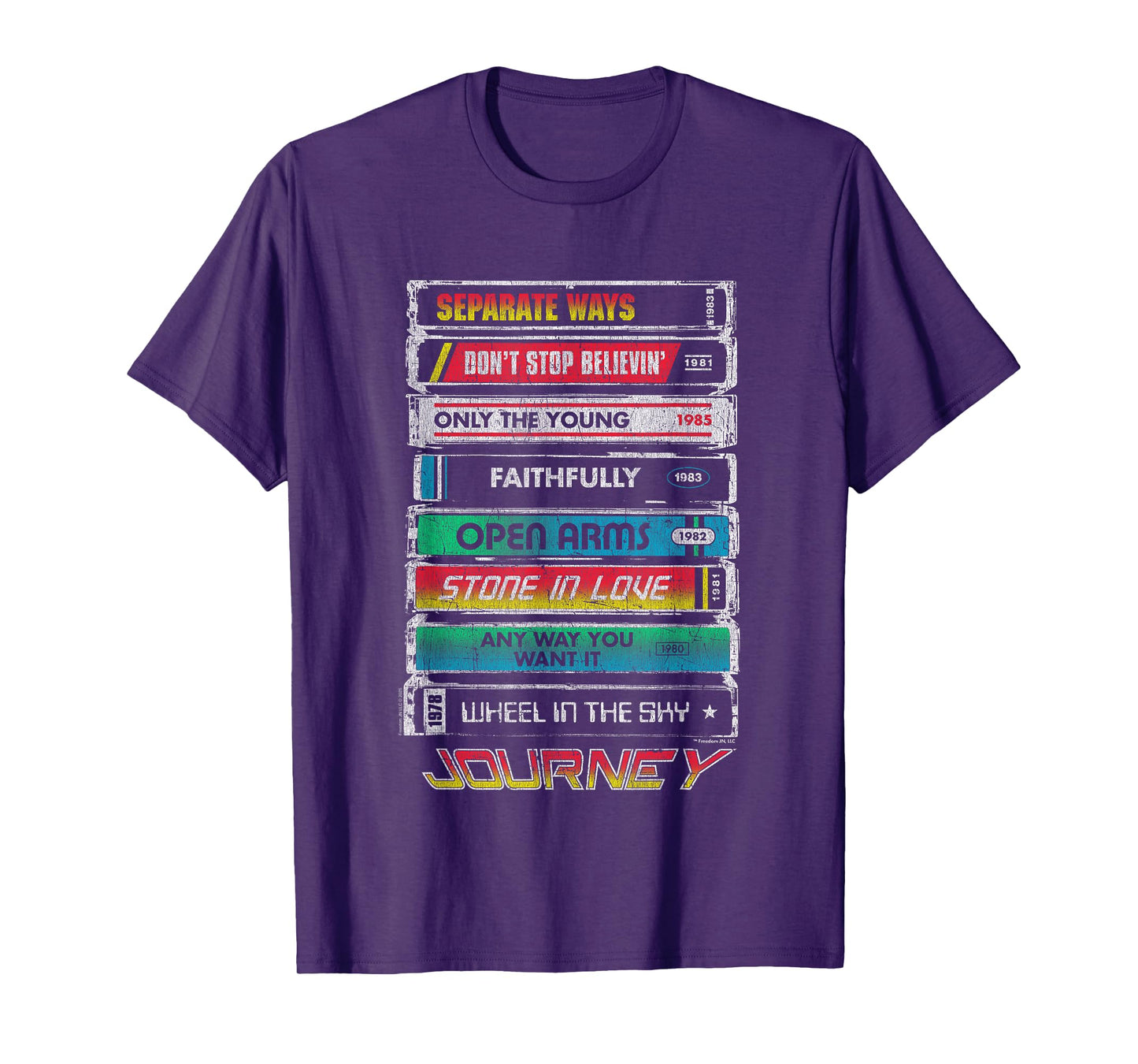 Journey Iconic Tape Deck Hits Retro Vintage Chest Poster T-Shirt