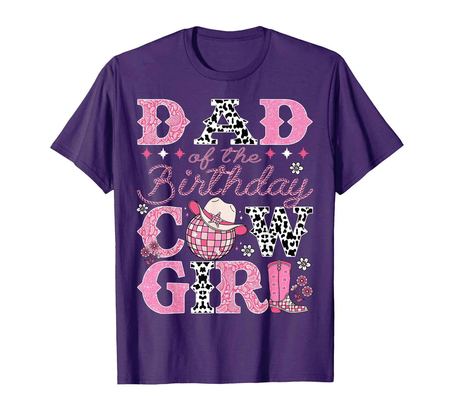 Dad Of The Birthday CowGirl Rodeo Dad Bday Party T-Shirt