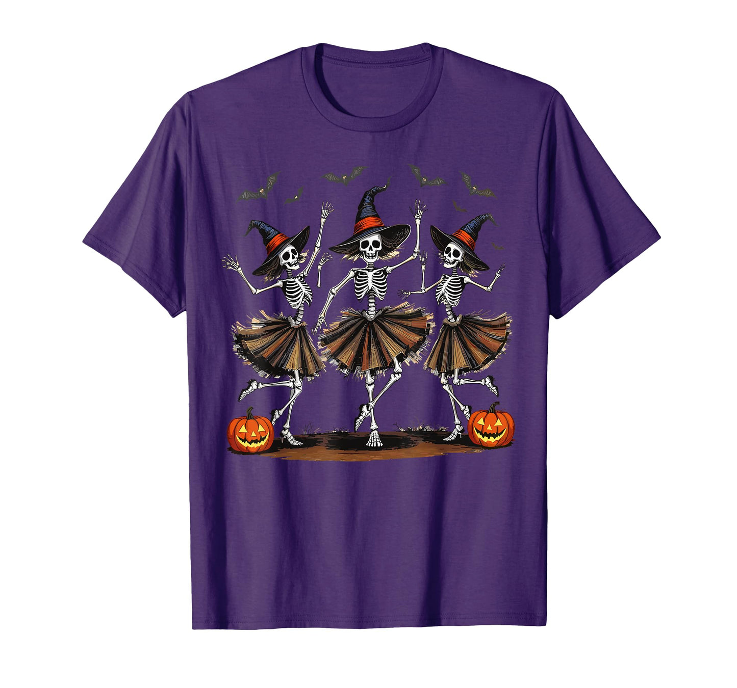 Dancing Skeleton Witches Halloween Costume Spooky Season T-Shirt