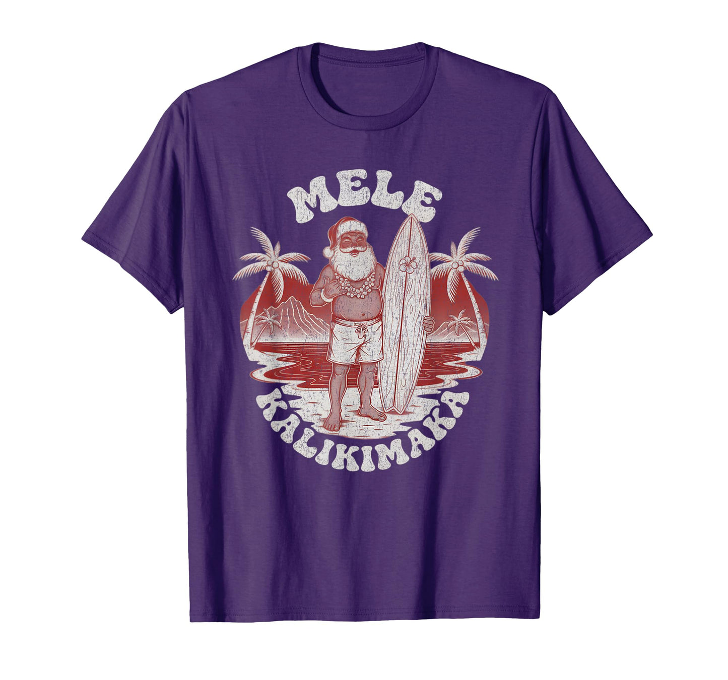 Mele Kalikimaka Christmas Shirt Hawaii Holiday Surfing Santa T-Shirt