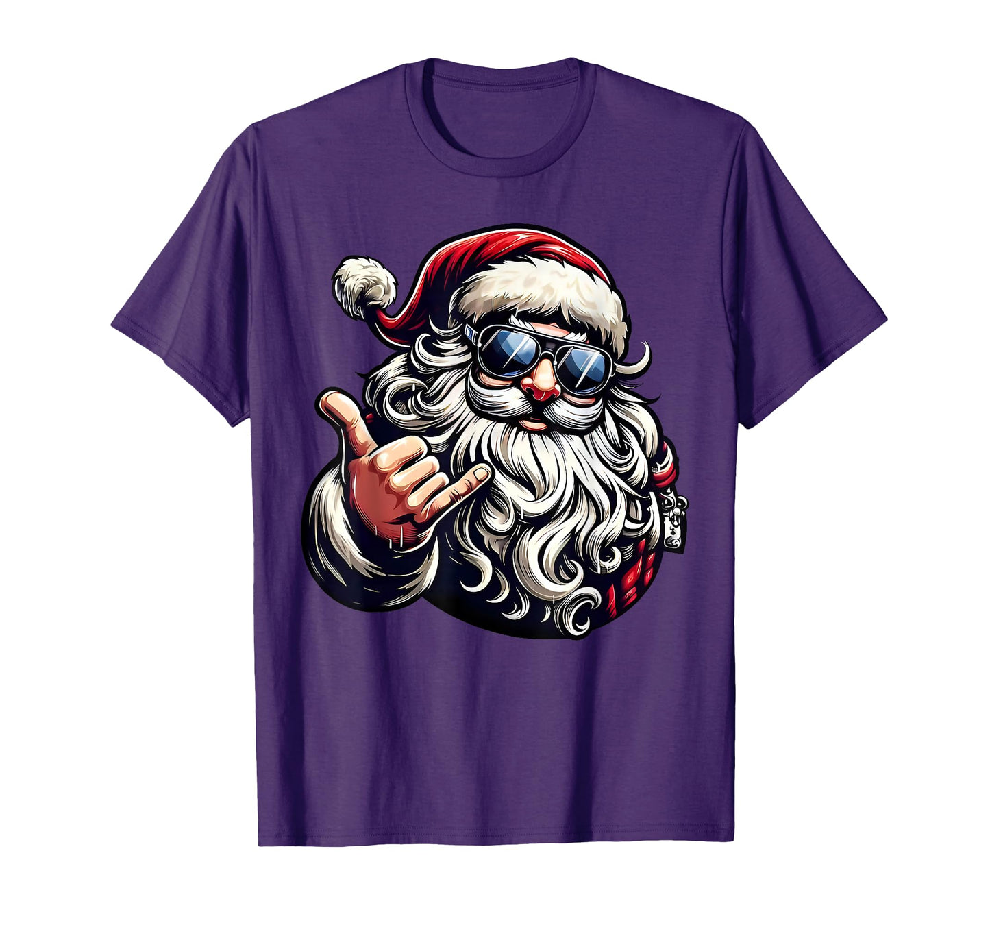 Funny Santa Sunglasses Merry Christmas Family Pajama Holiday T-Shirt