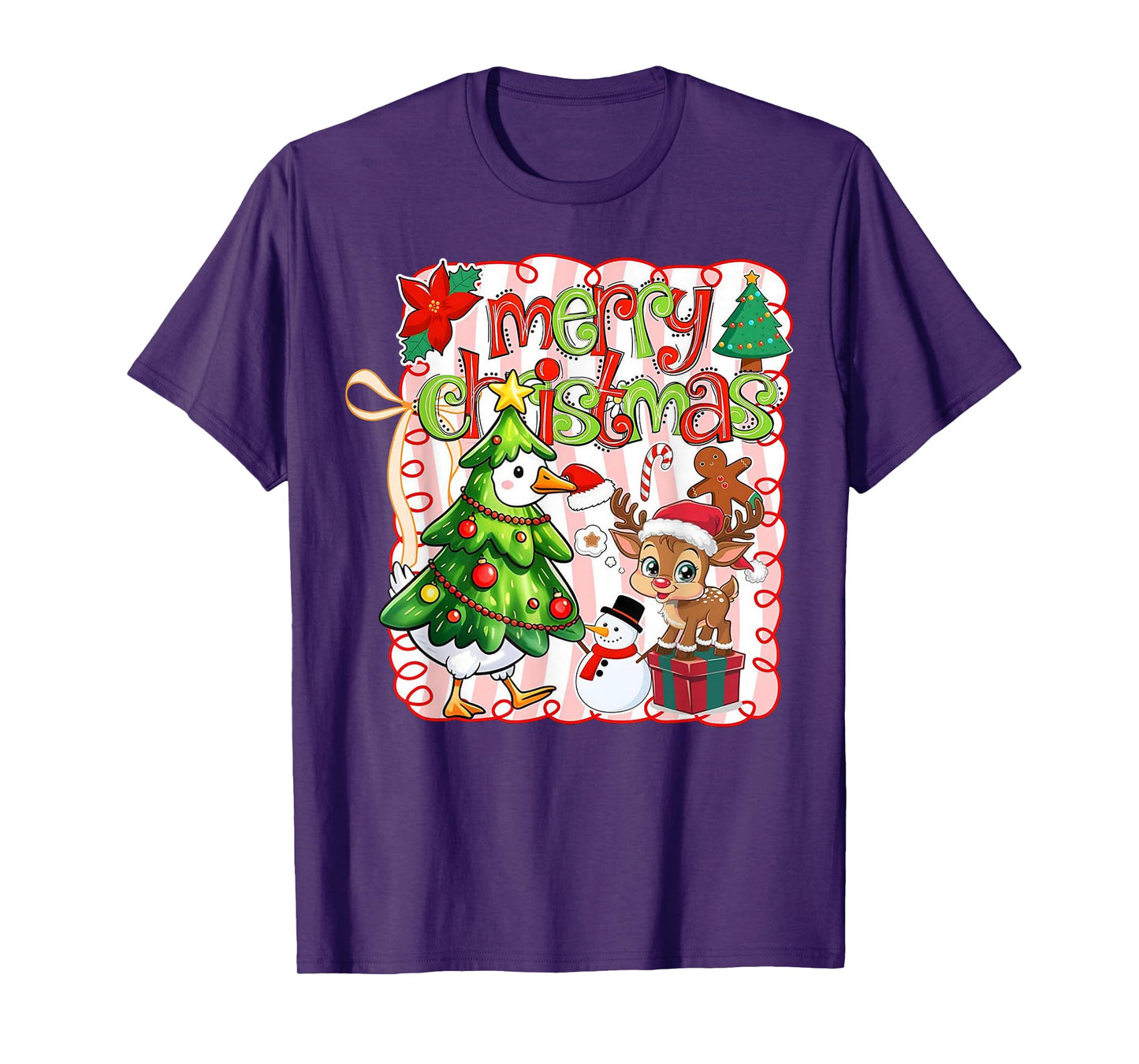 Funny Mery Christmas Goose Vintage Retro Mens Womans Kids T-Shirt