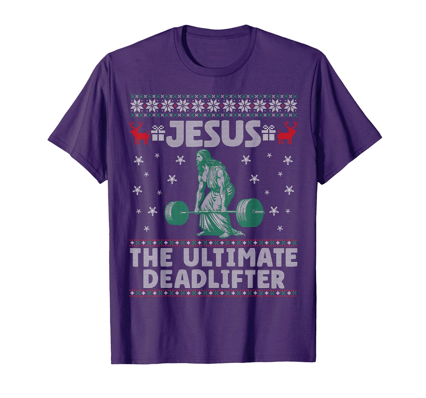 Jesus The Ultimate Deadlifter Christmas Ugly Sweater T-Shirt