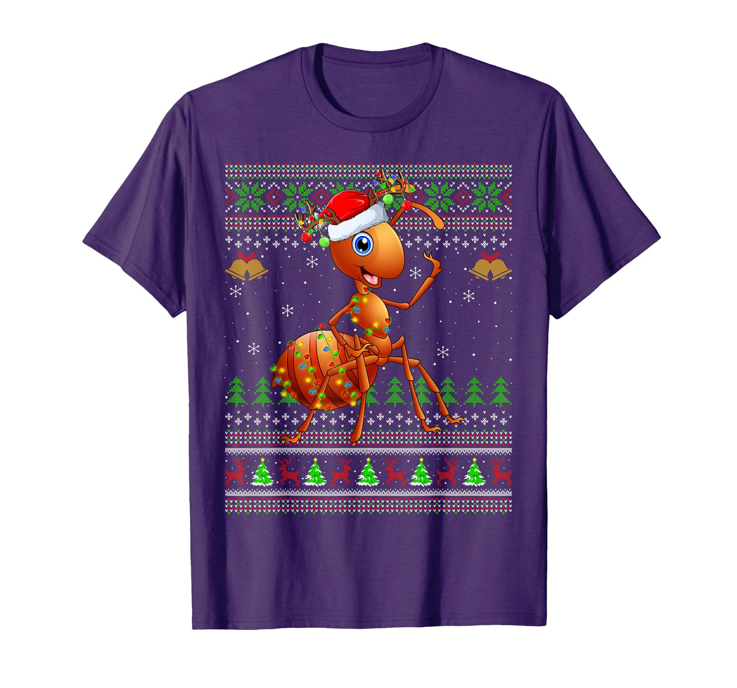 Funny Ant Ugly Christmas Sweaters Holiday Santa Cute Xmas T-Shirt
