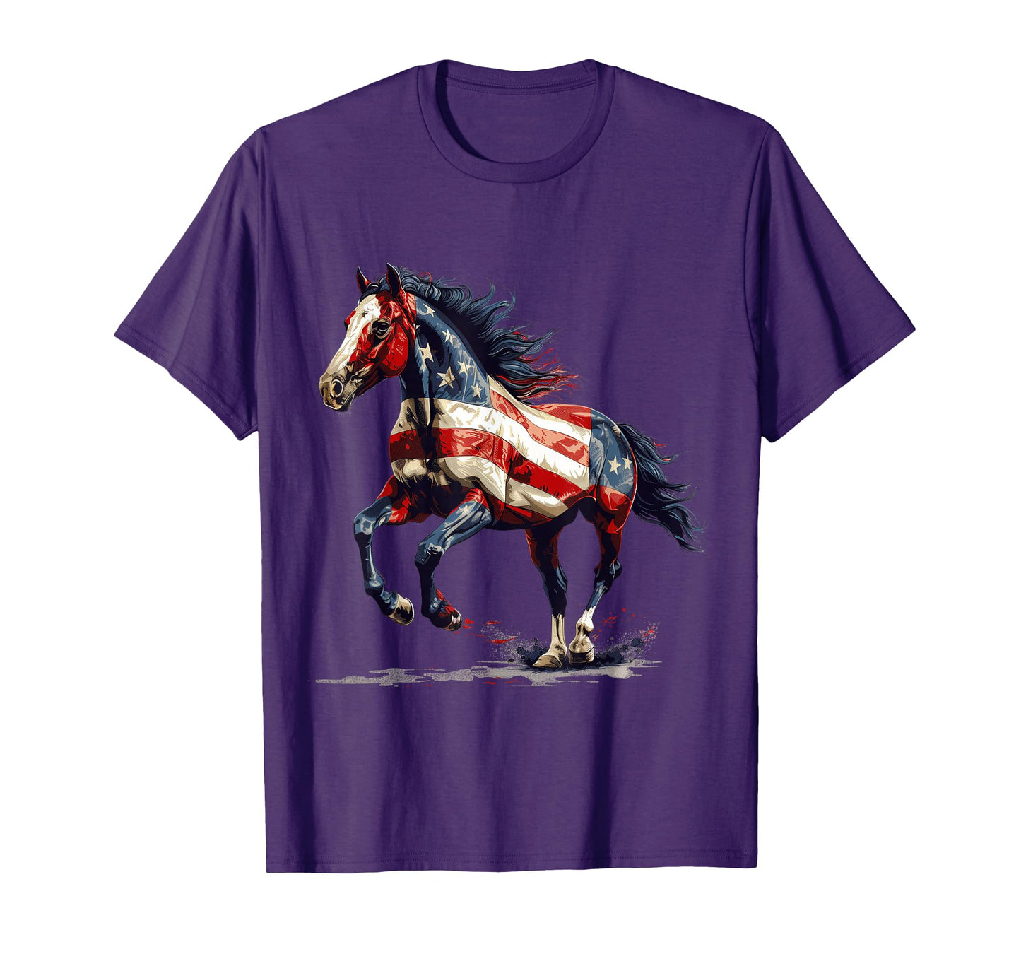 Patriotic Horse USA Flag Vintage Horse 4th Of July T-Shirt