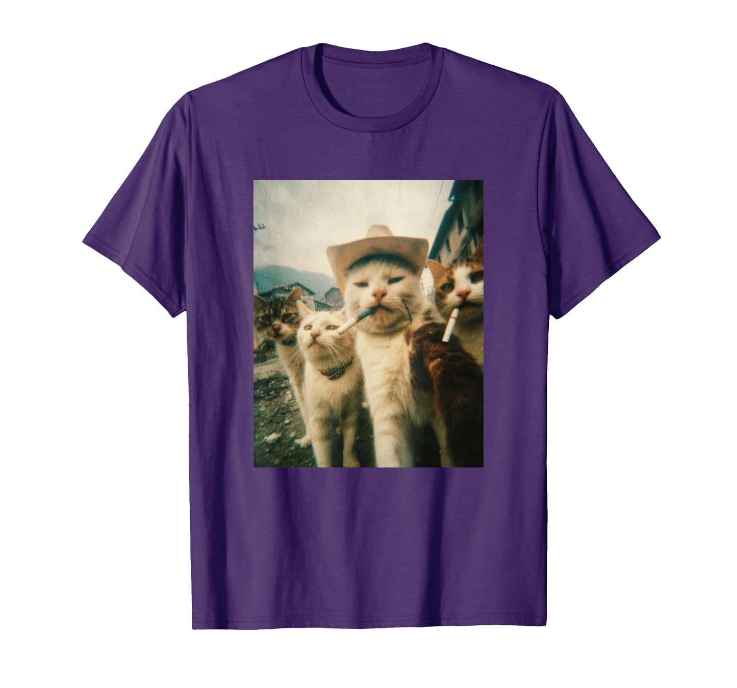 Funny Cowboy Cats Vintage Meme Design T-Shirt