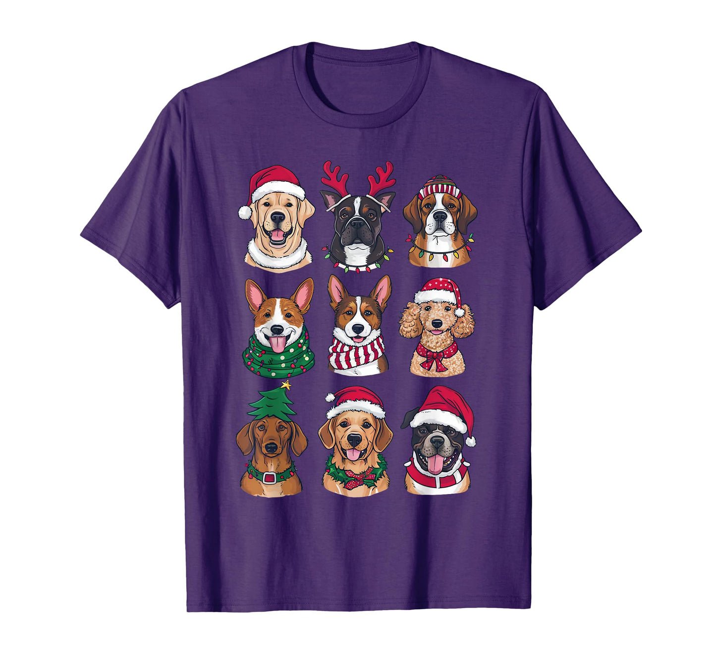 Merry Woofmas Cute Festive Dogs Christmas Holiday Men Women T-Shirt