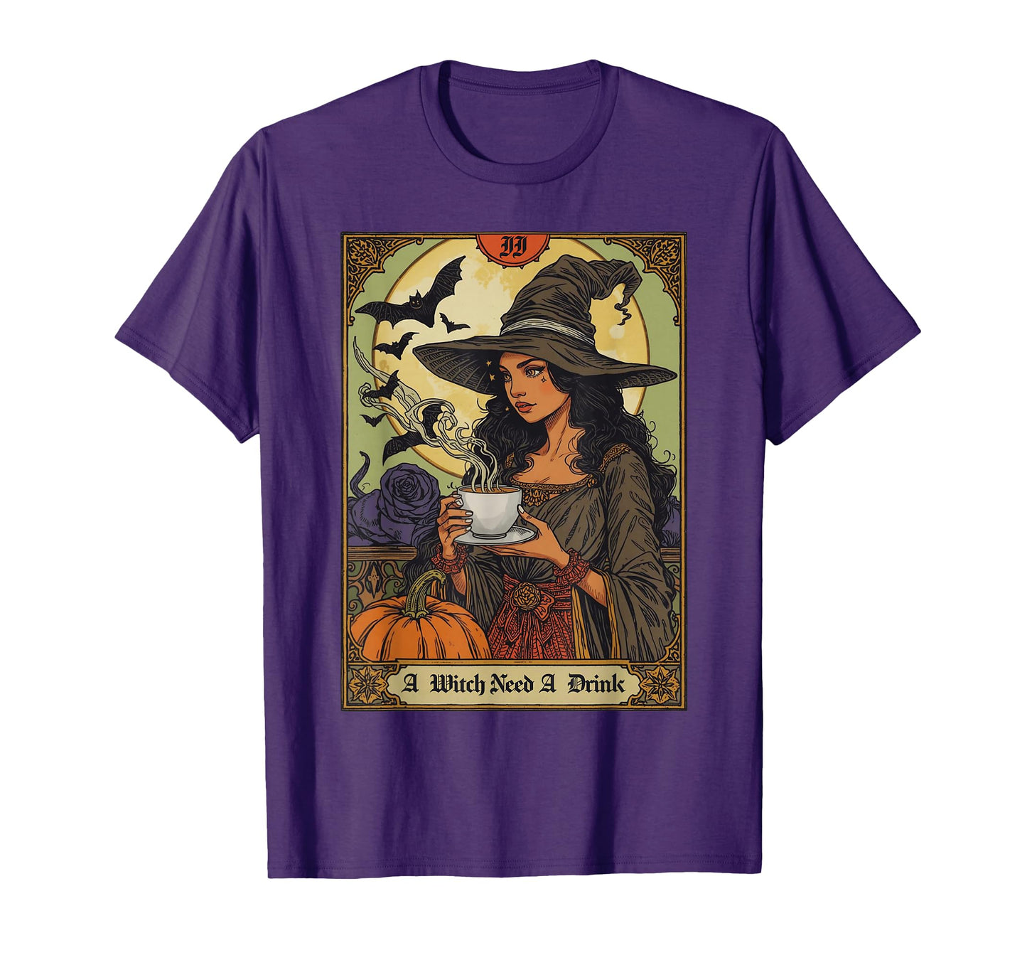 Vintage Halloween Witch Pumpkin Spice Latte Syrup Creamer T-Shirt