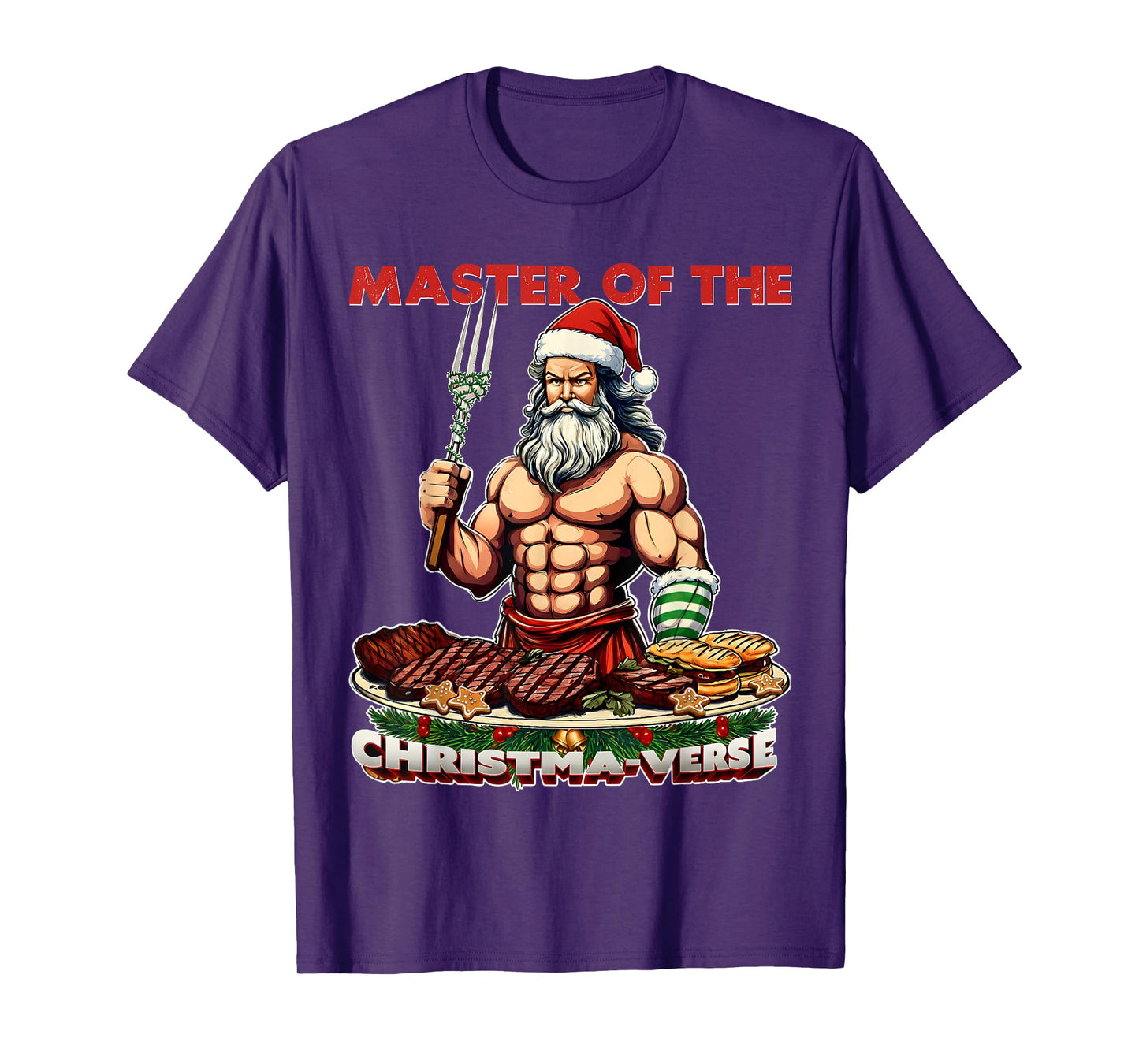 Master of The Cristma-Verse Funny Santa BBQ Men Christmas T-Shirt