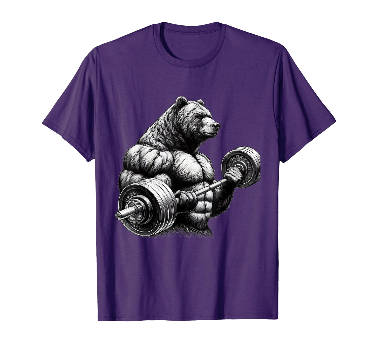 Funny Teddy Bear Lifting Weights Gym Workout Animal T-Shirt