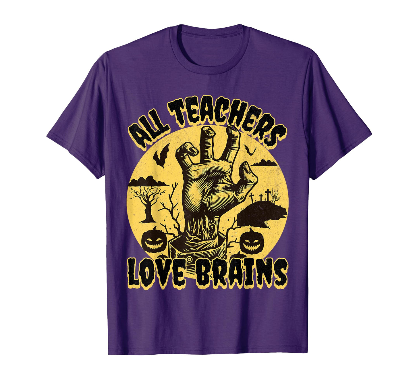 Funny Teacher Tee All Teachers Love Brains Halloween T-Shirt