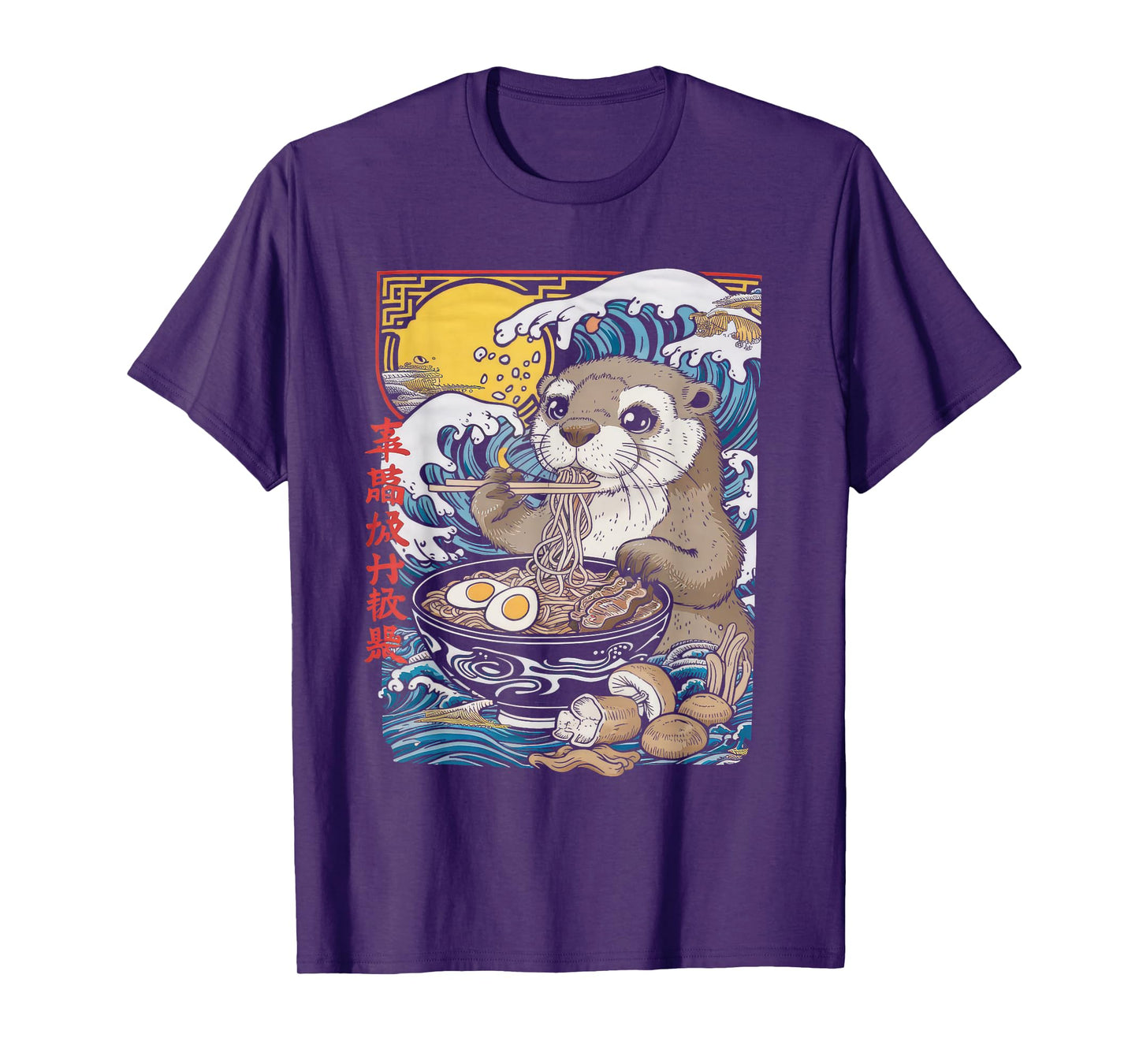 Otter Ramen Tshirt Kawaii Manga Anime Noodles Y2k Japanese T-Shirt