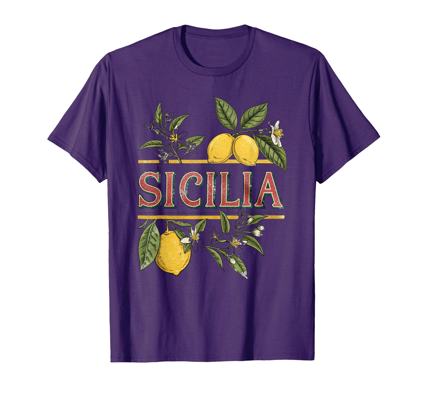 Sicilian Lemons Graphic Italian Heritage Vintage Sicilia T-Shirt