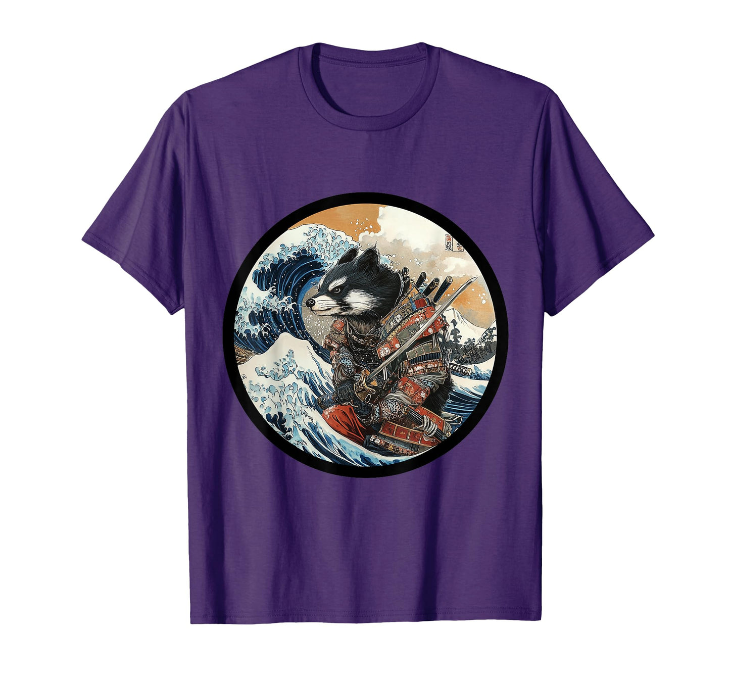 Wild Badger Brock Samurai Warrior Vintage Japanese Art Anime T-Shirt