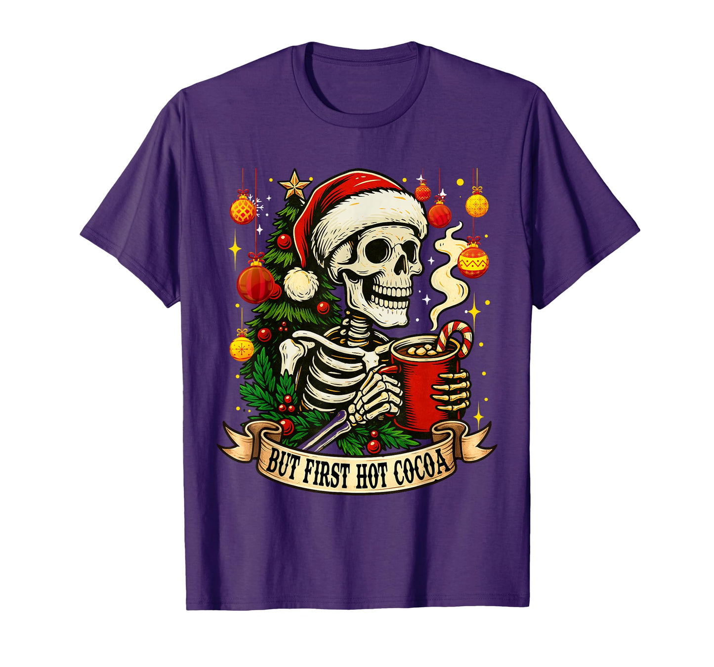 But First Hot Cocoa Lover Christmas Skeleton Xmas Holiday T-Shirt