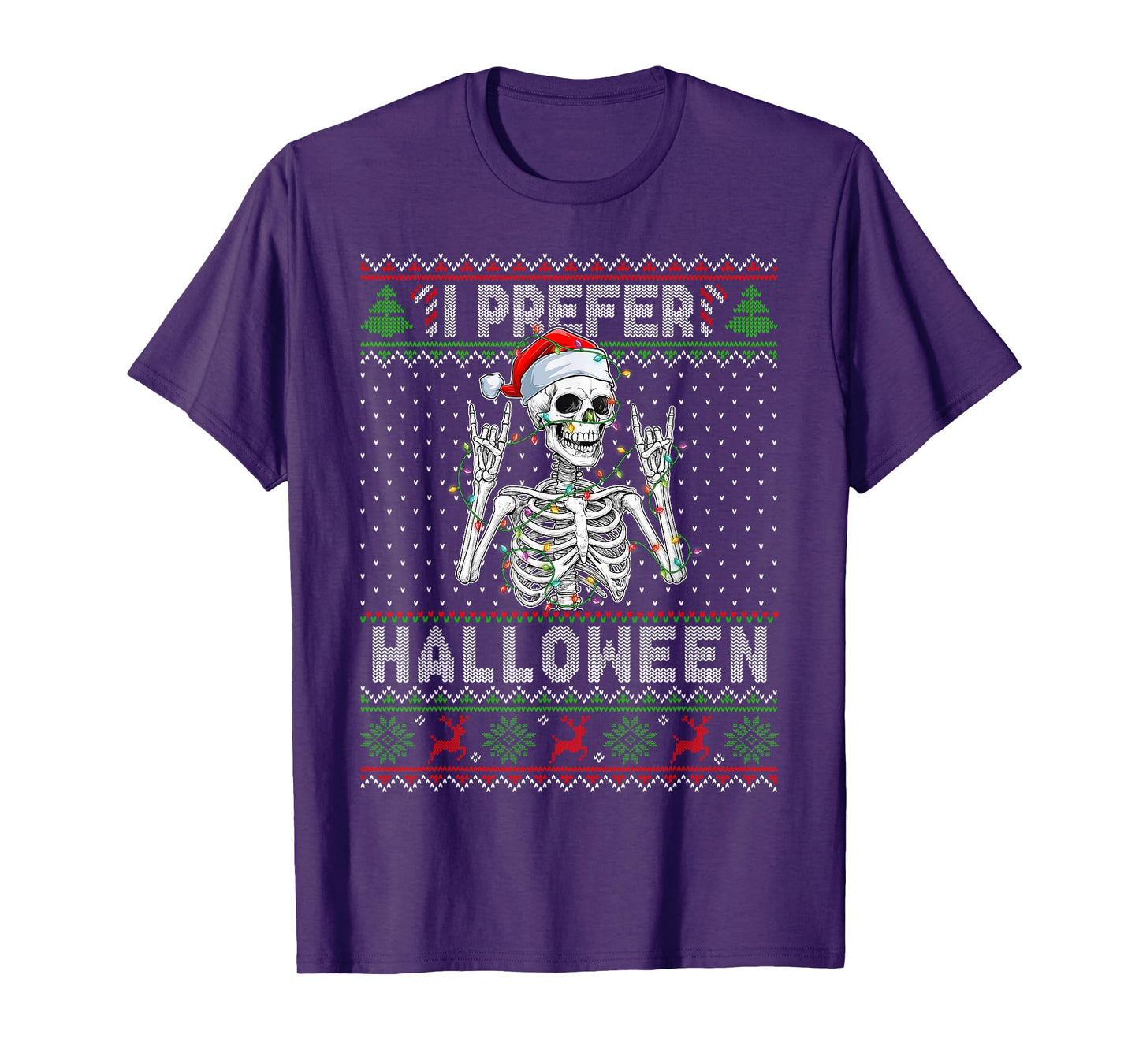 Funny I Prefer Halloween Skeleton Ugly Christmas Sweater T-Shirt