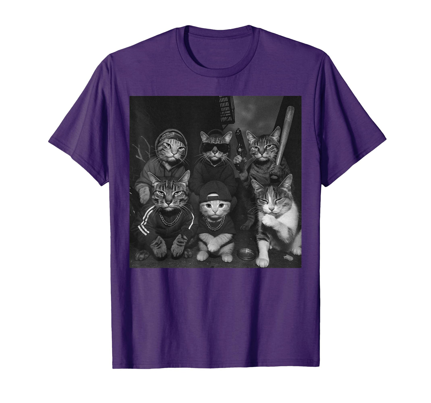 Gangster Cats Vintage Funny Kitty Gang Meme T-Shirt