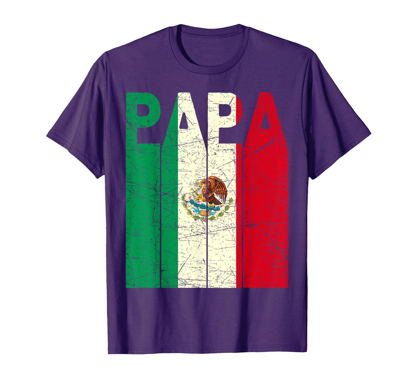 Mexican Papa Vintage Mexican Dad Mexican Flag Retro T-Shirt