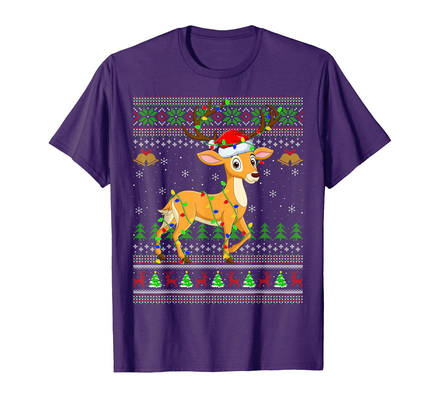 Deer Ugly Christmas Sweaters Holiday Santa Cute Xmas T-Shirt