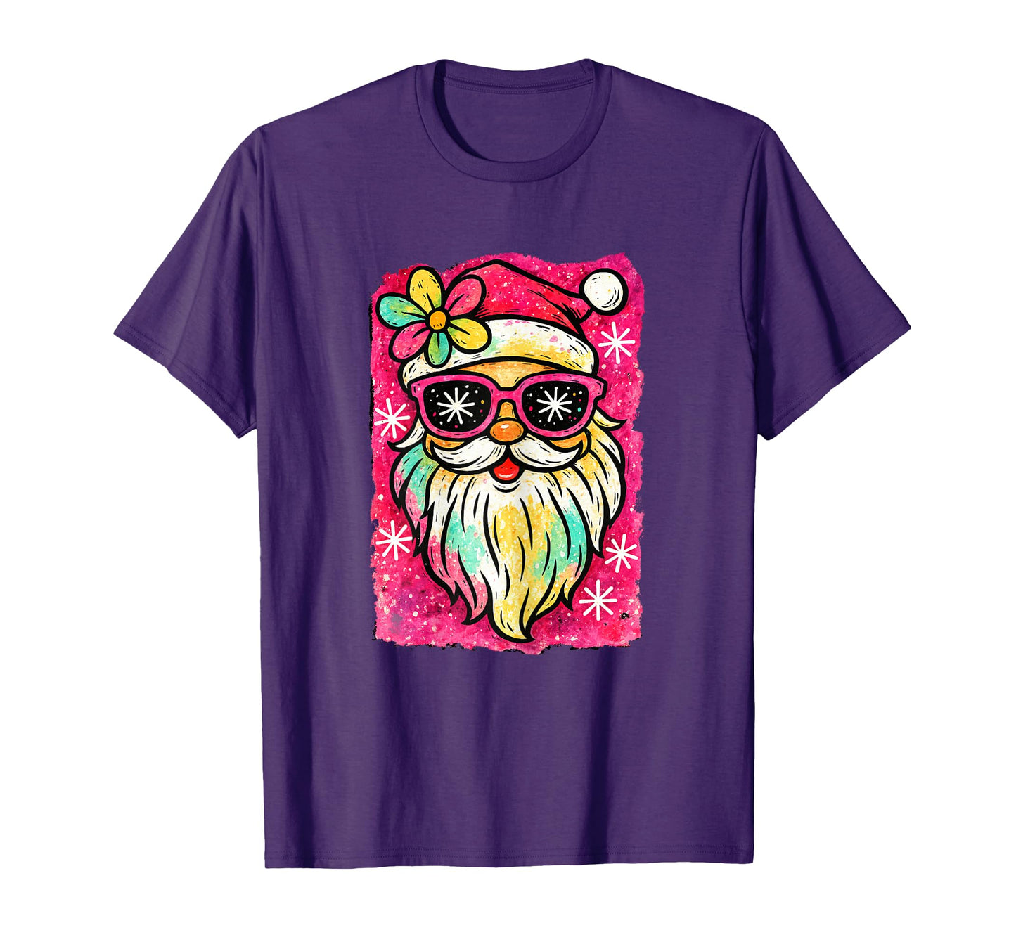 Coquette Pink Glass Santa Merry Christmas Women Girl Kids T-Shirt