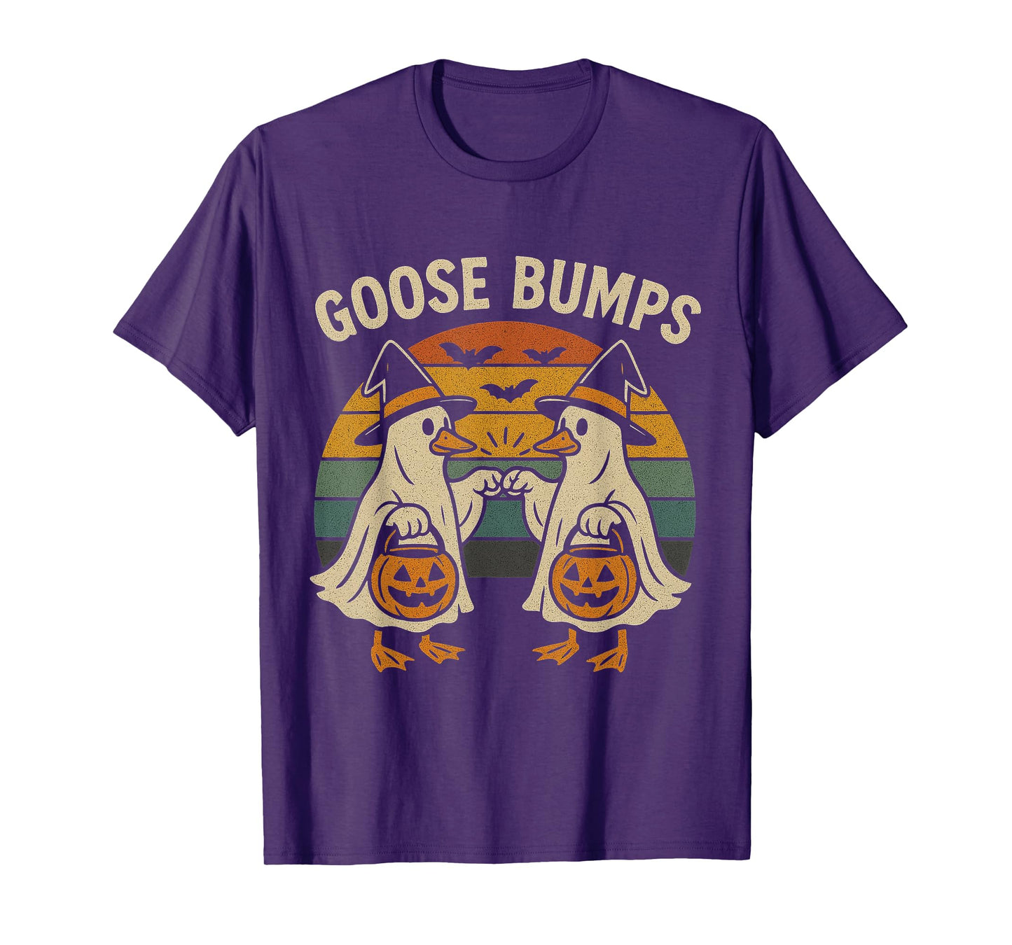 Goose Bumps Halloween Goose Ghost Pumpkin Goose Fist Bump T-Shirt