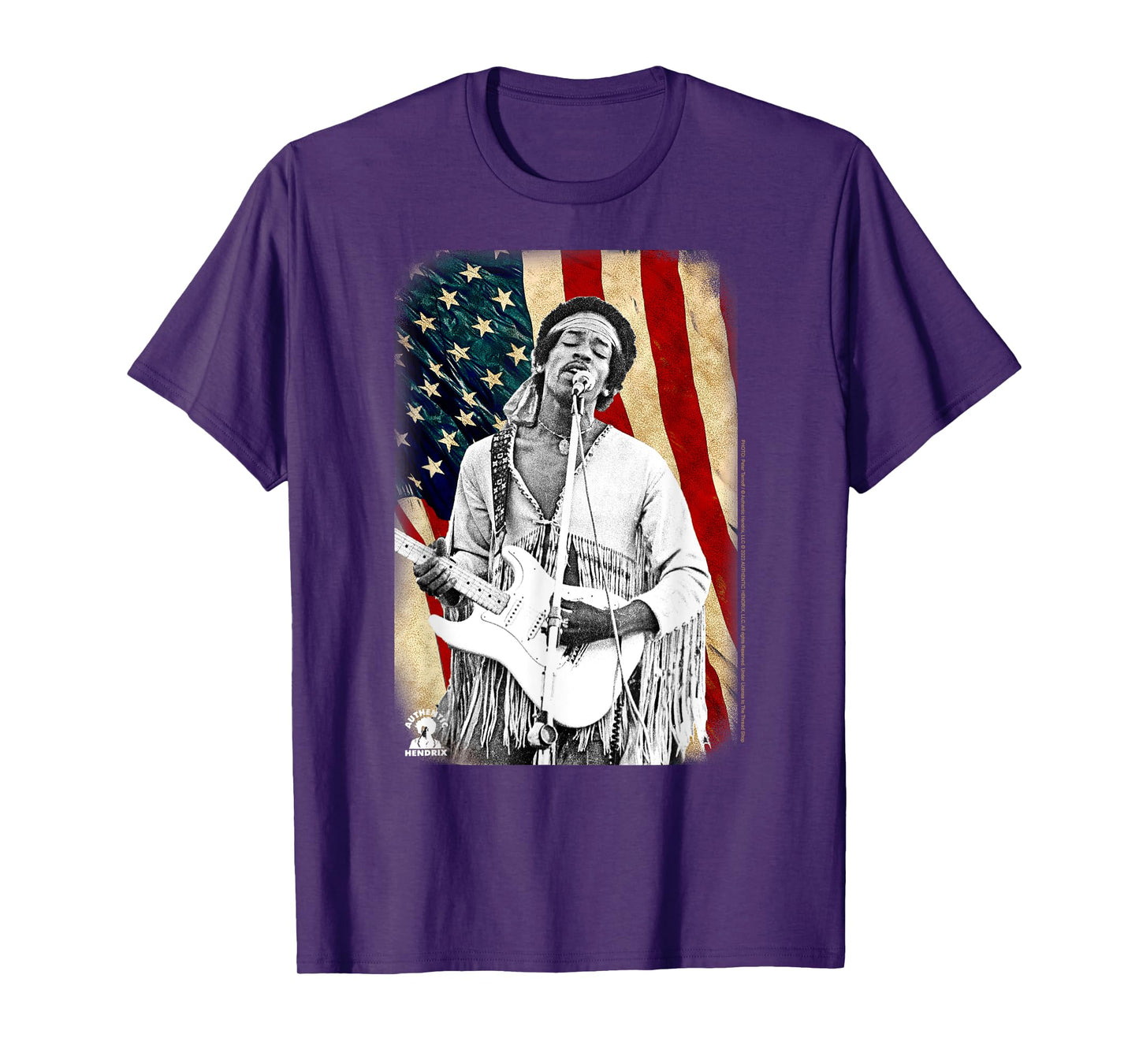 Jimi Hendrix Star Spangled Banner American Flag Vintage Band T-Shirt