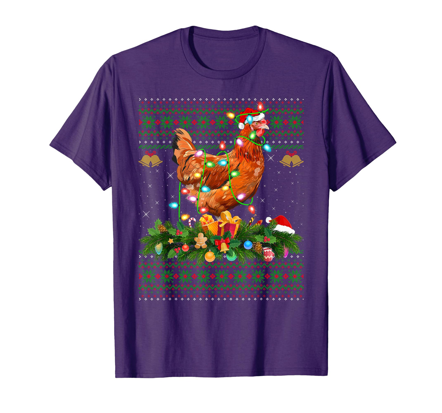 Chicken Christmas Sweaters Farm Animal Chicken Ugly Xmas T-Shirt
