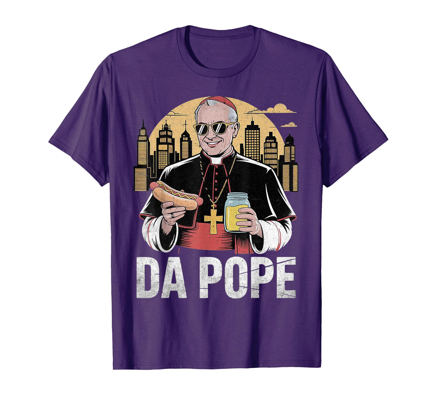Da Pope From America Chicago Pope Leo XIV Funny Vintage T-Shirt