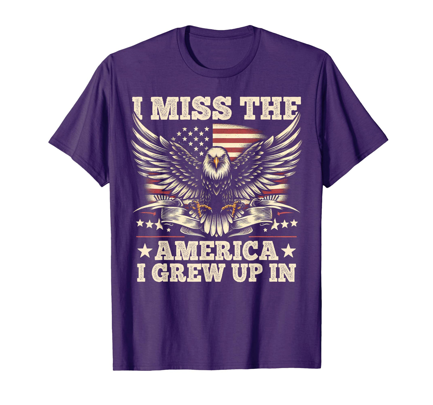 I Miss The America I Grew Up In Retrro Vintage American Flag T-Shirt