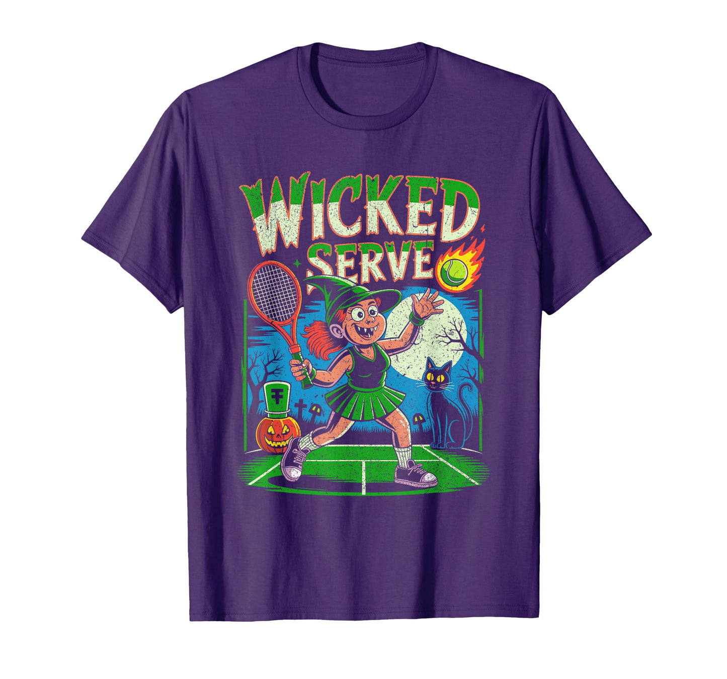 Wicked Serve Tennis Witch Halloween Fun Parody T-Shirt