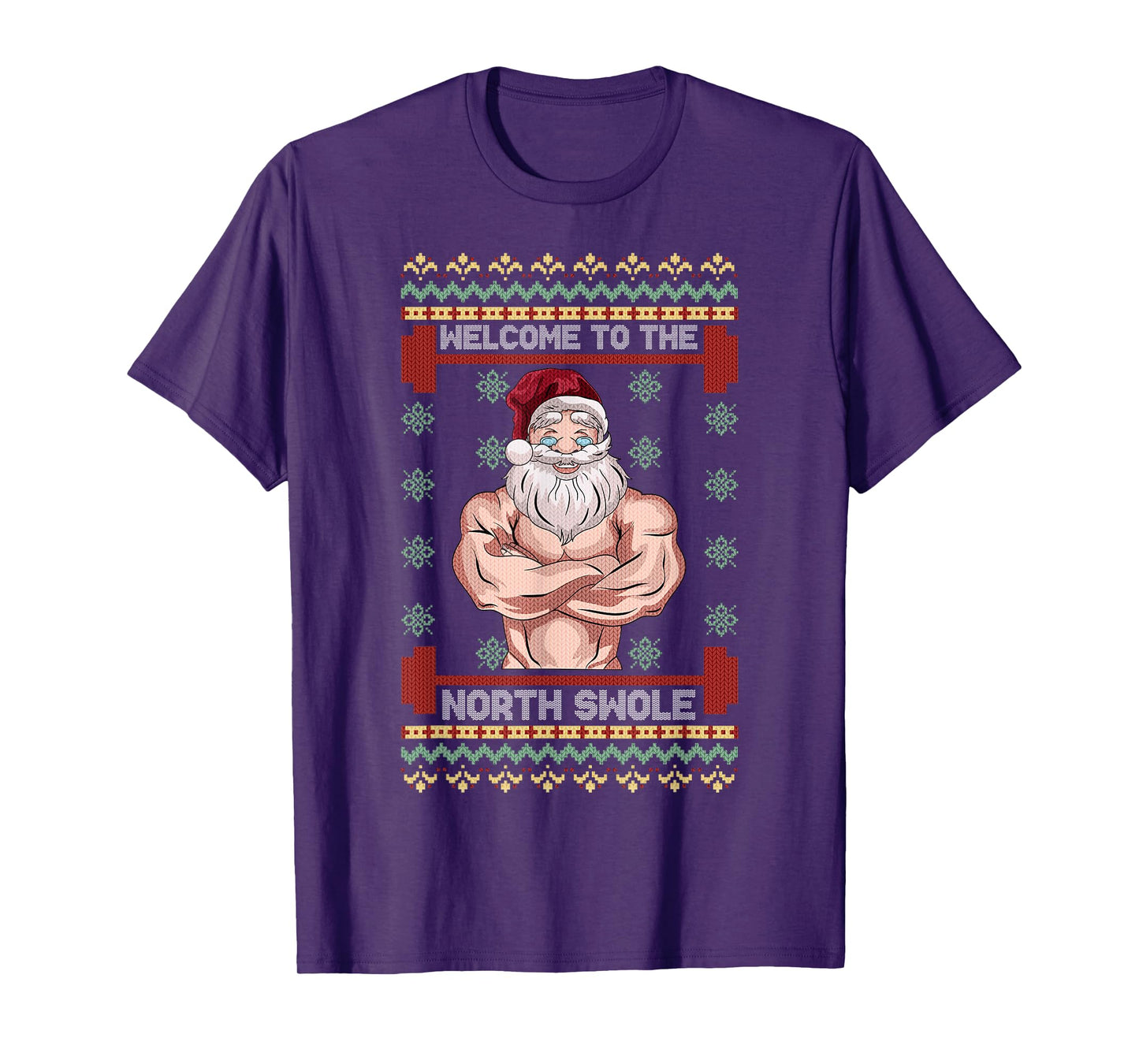 The North Swole Welcome Muscle Santa Claus Christmas Gym T-Shirt