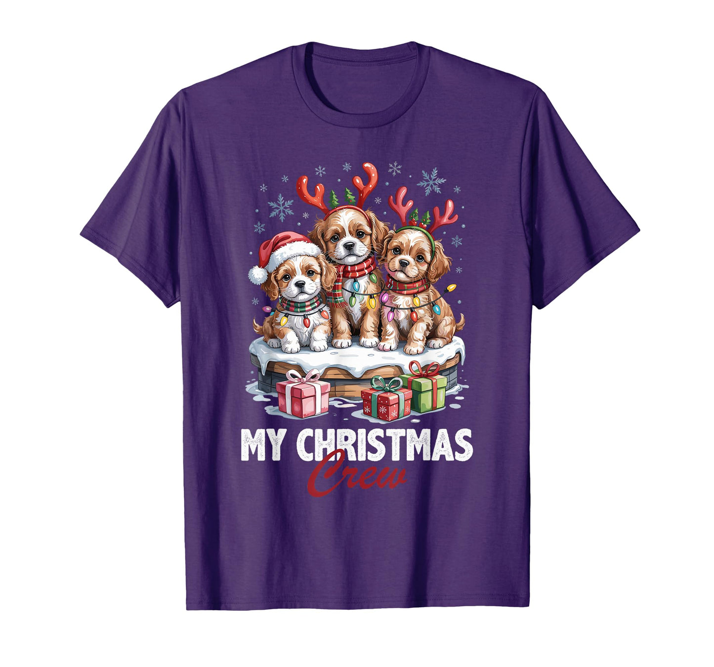 Cavapoo Christmas Crew Funny Dog Lovers Holiday Pajama T-Shirt