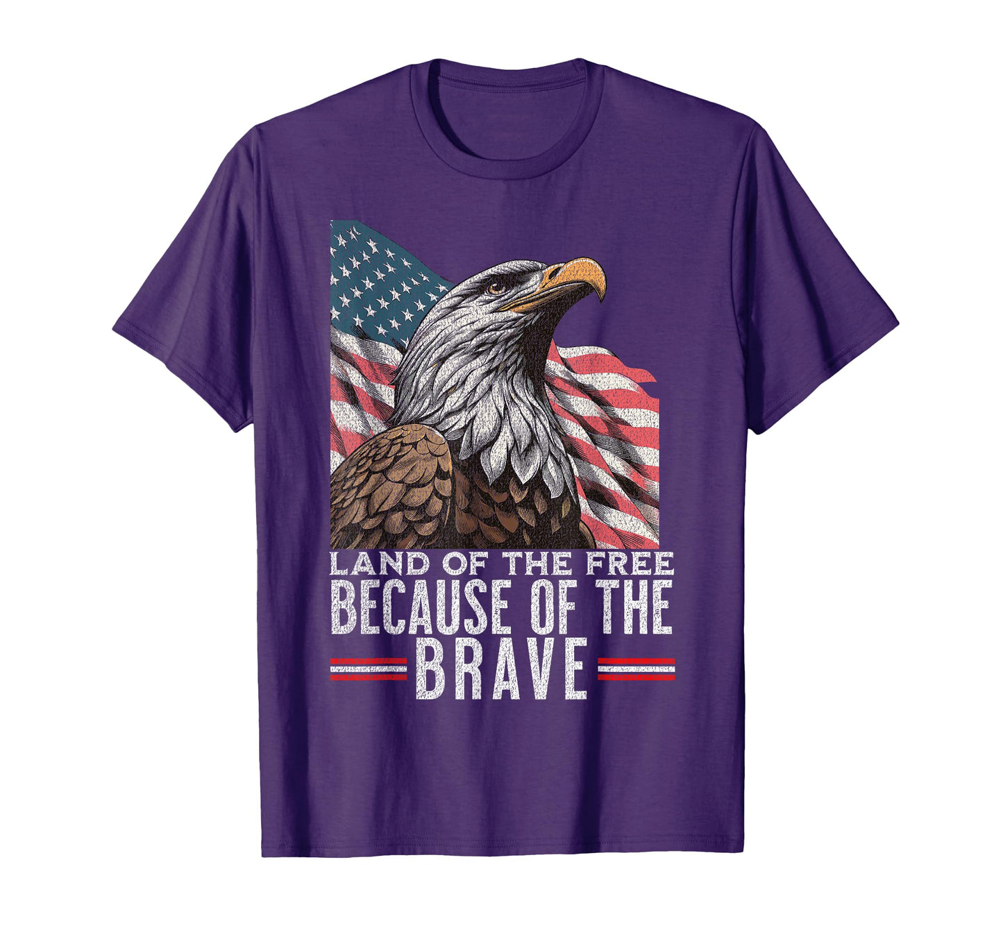 Land of the Free Because of the Brave Vintage America Eagle T-Shirt