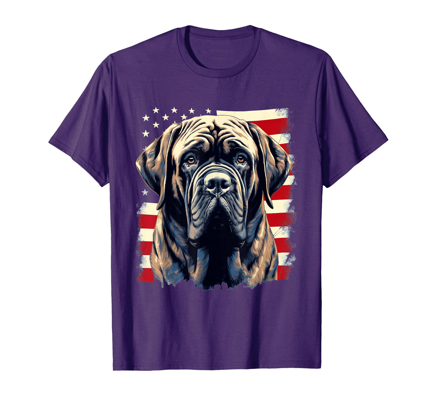 4th Of July US Flag English Mastiff Dog T-Shirt