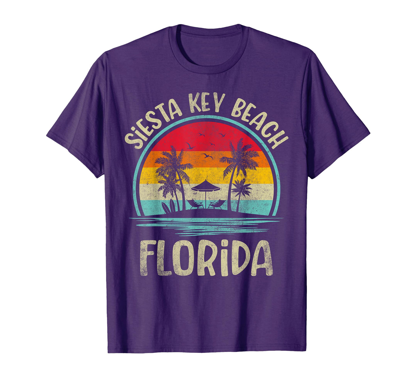 Siesta Key Beach Florida Palm Tree Family Summer Vacation T-Shirt