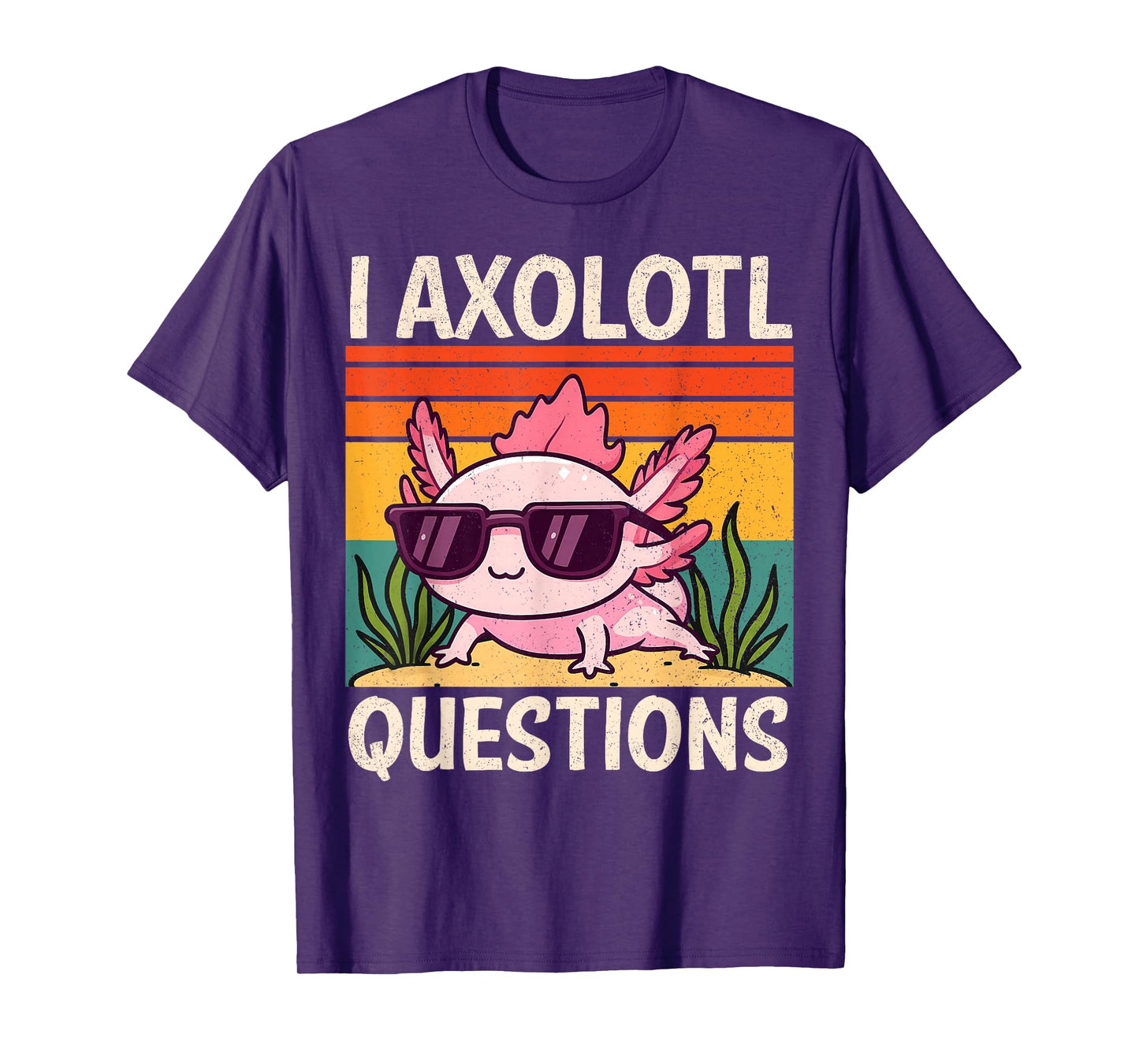 Funny I Axolotl Questions Adults Youth Kids Retro Vintage T-Shirt
