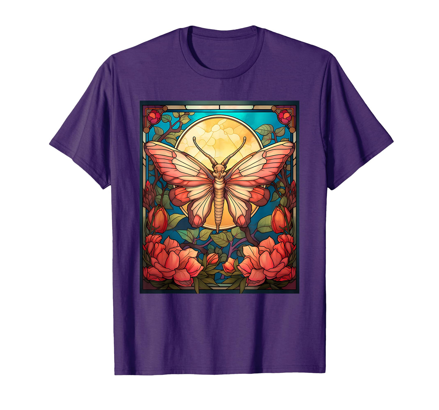 Stained Glass Style Rosy maple moth T-Shirt