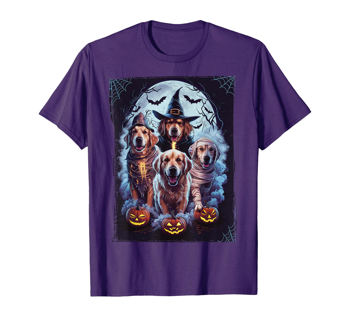 Golden Retriever Ghost Dog Halloween Golden Retriever Witch T-Shirt