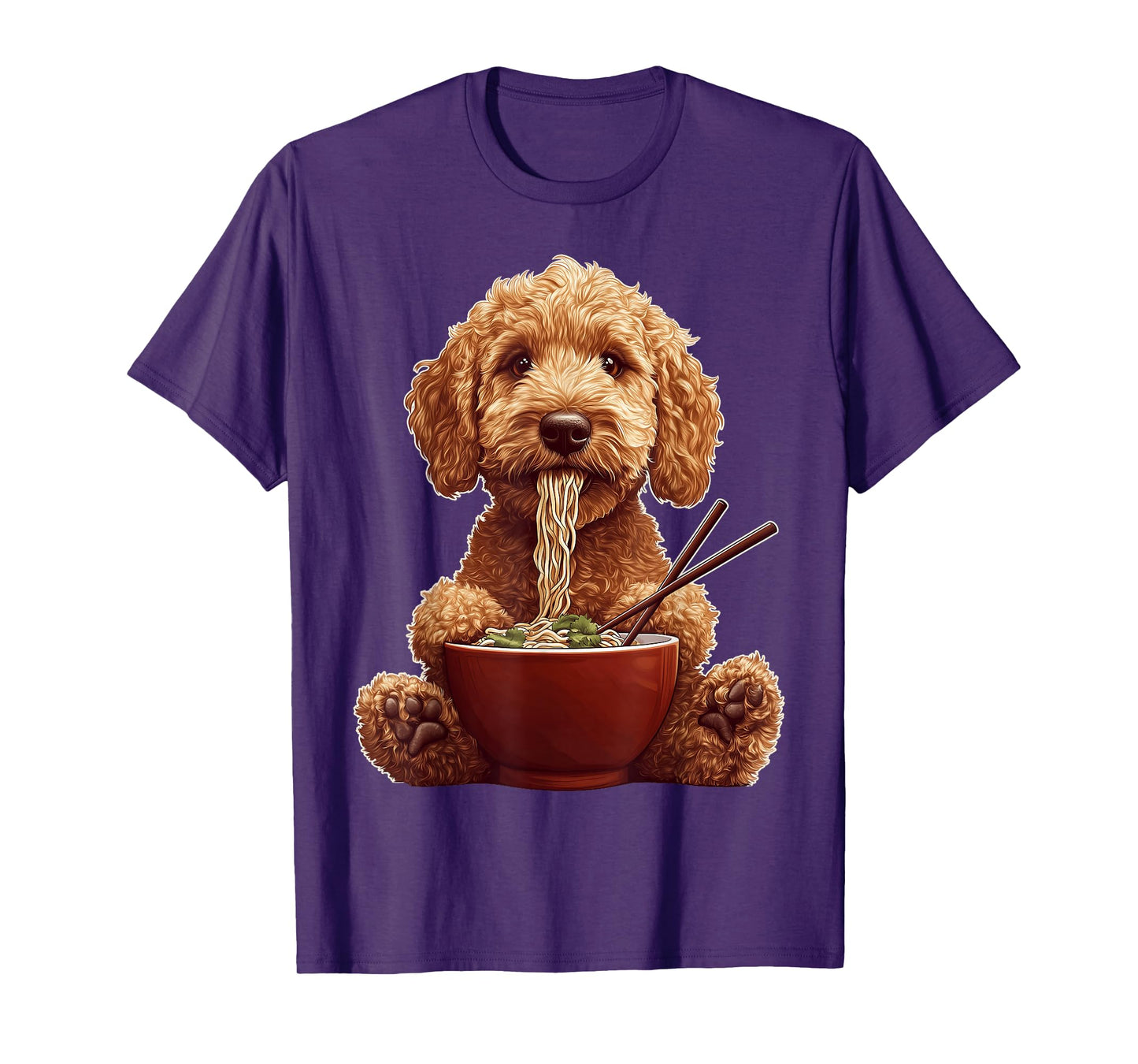 Golden Doodle Goldendoodle Dog Ramen Japanese Noodles T-Shirt