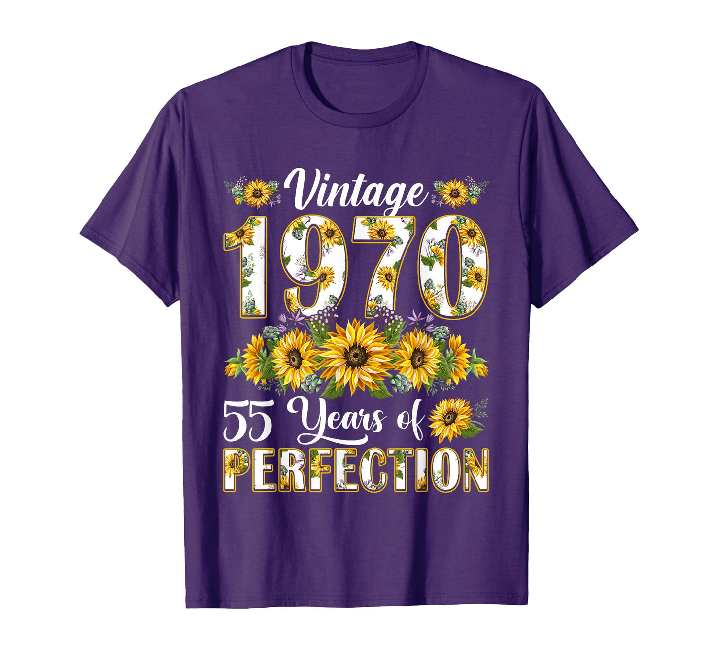 55 Year Old Vintage 1970 Sunflower 55th Birthday Gifts Women T-Shirt