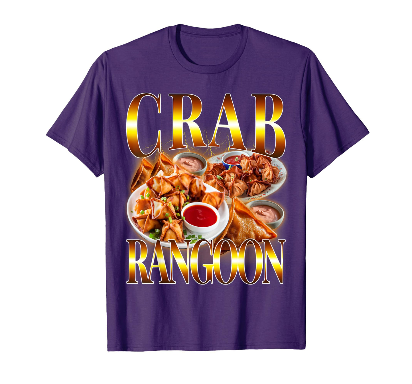 Funny Crab Rangoon Meme Bootleg Retro Vintage Rap Style 90s T-Shirt